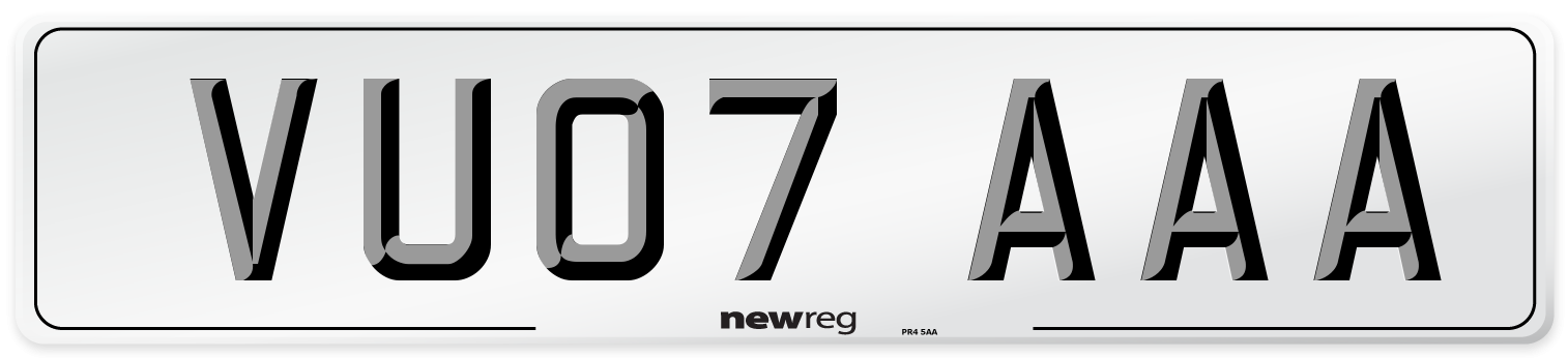 VU07 AAA Number Plate from New Reg